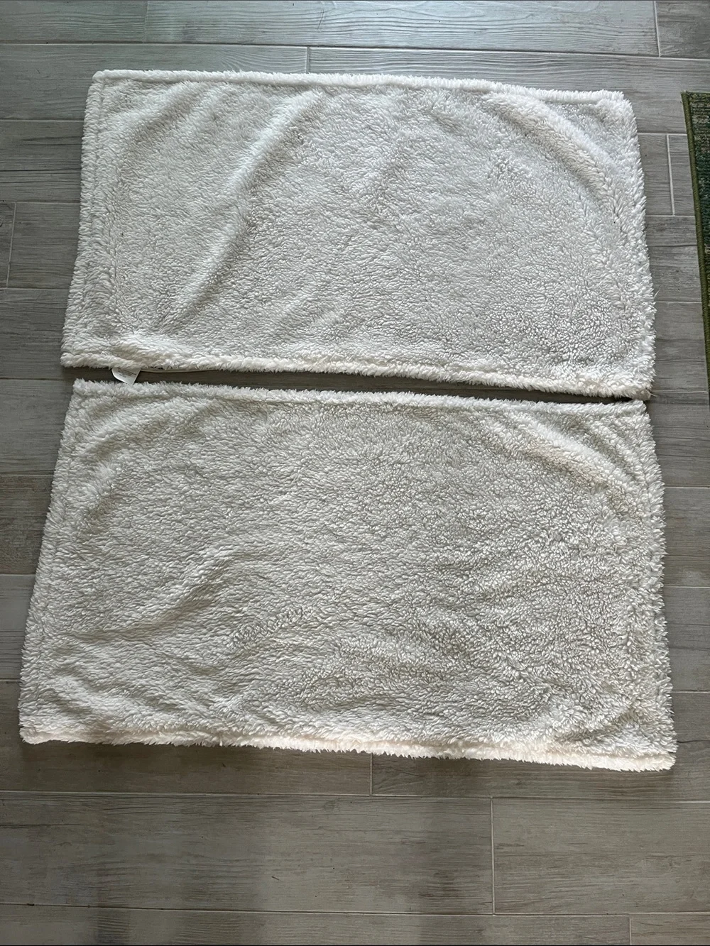 2 Ugg Avery king sherpa plush pillow cases reversible soft gray white cozy